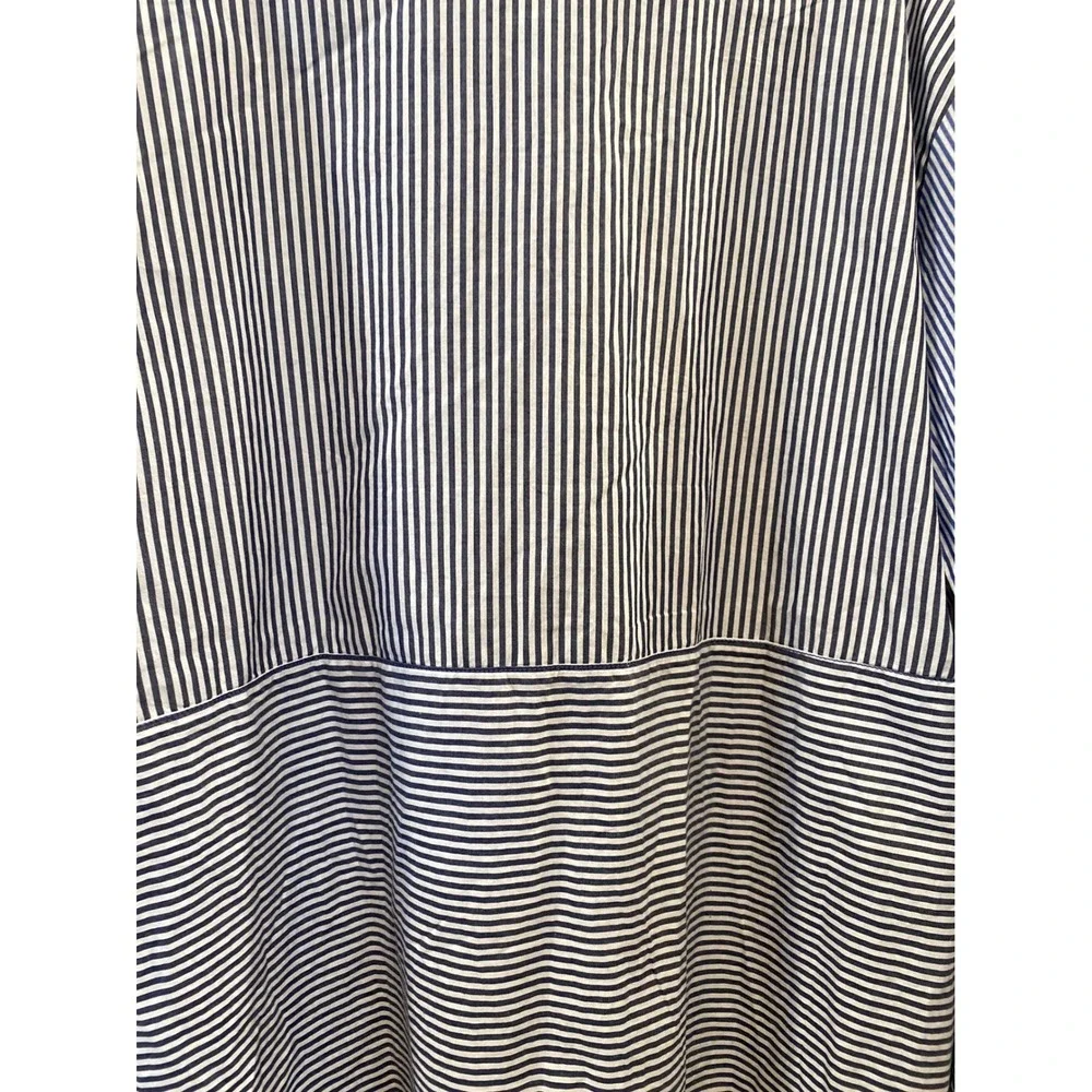 Free People Striped Button Down Shirt Oversized Blue White Long‎ Sleeve Size S